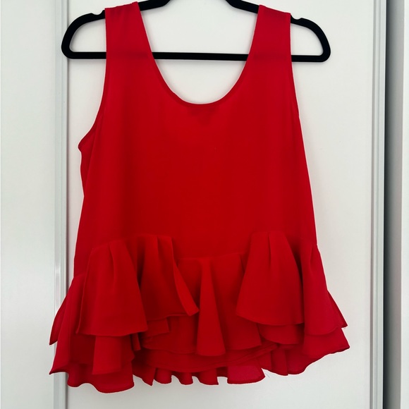 1. State - Red Ruffle Blouse - Picture 3 of 3